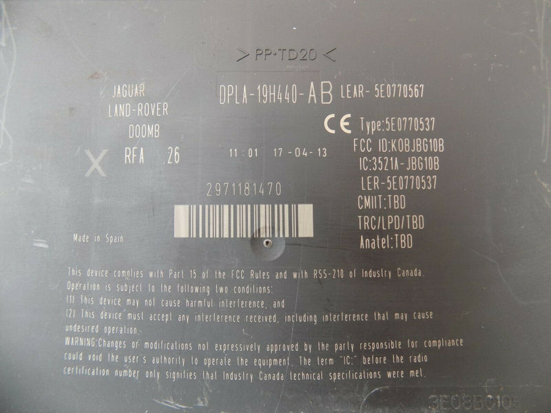 LAND ROVER RANGE ROVER EVOQUE 2011-2019 CENTRAL LOCKING ECU CONTROL UNIT