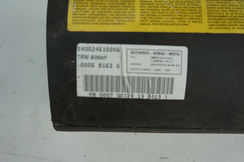 MERCEDES CLK 230K 1999-2004 PASSENGER SIDE DASHBOARD AIRBAG 00068163 G - S36-01