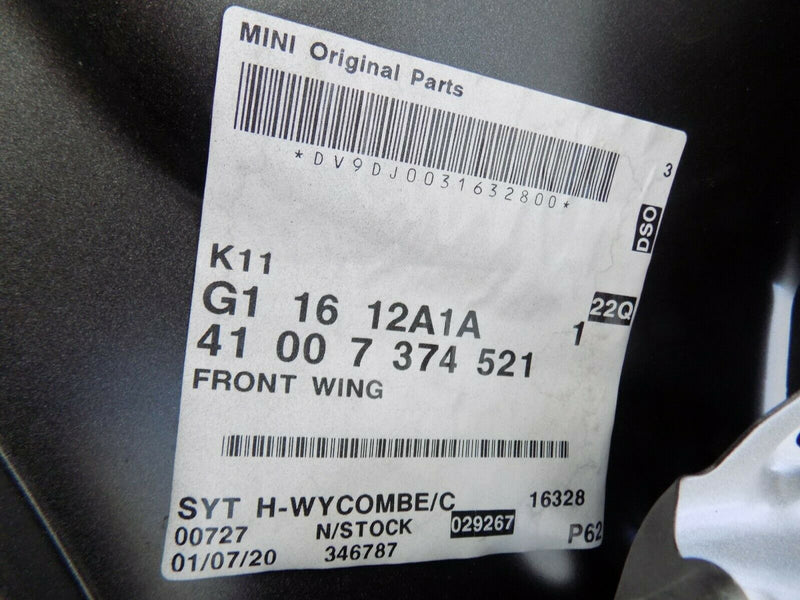 MINI HATCH F55 F56 F57 2014-ON FRONT FENDER WING PANEL LEFT SIDE 5267420