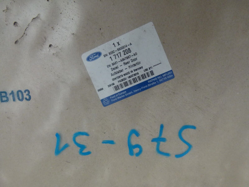 FORD FIESTA MK7 2008-12 REAR LEFT PILLAR STICKER GENUINE 8A61A247B57AD