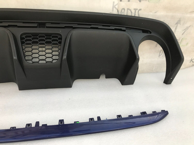 FIAT 500 ABARTH 595 LCI 2016-ON REAR BUMPER DIFFUSER & BLUE TRIM MOULDING