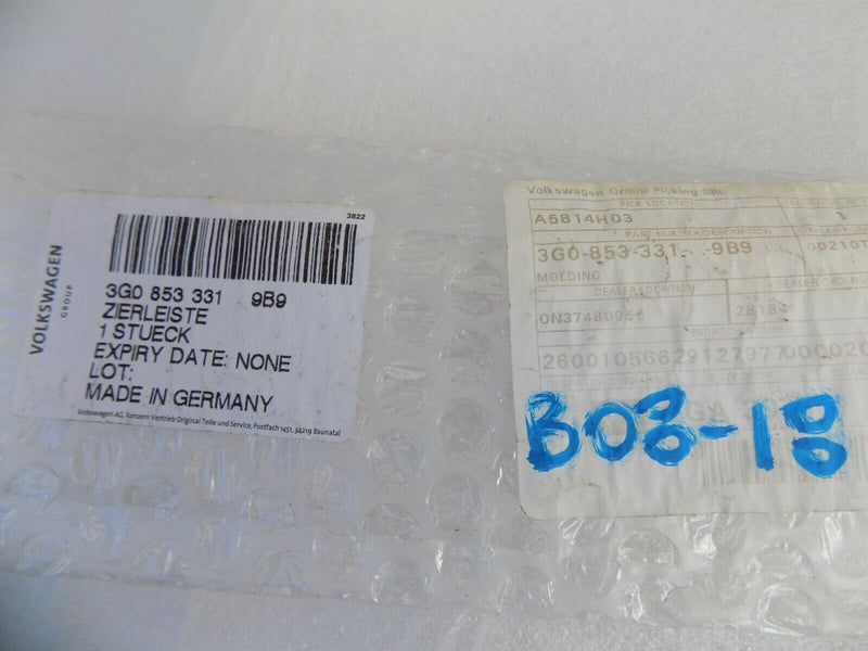 VW PASSAT B8 3G 2015-ON FRONT LEFT LOWER DOOR MOULDING TRIM 3G0853331 /B08-18