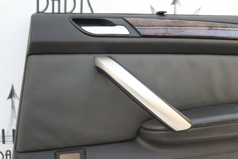 BMW X5 E53 00-06 REAR RIGHT DOOR CARD INNER PANEL LEATHER WOOD EFFECT BLIND