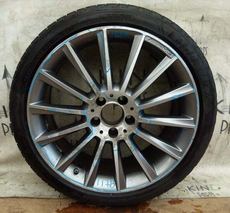 MERCEDES W205 ALLOY WHEEL 19" AMG 7.5JX19H2 ET44 A2054011300 TYRE DAMAGE
