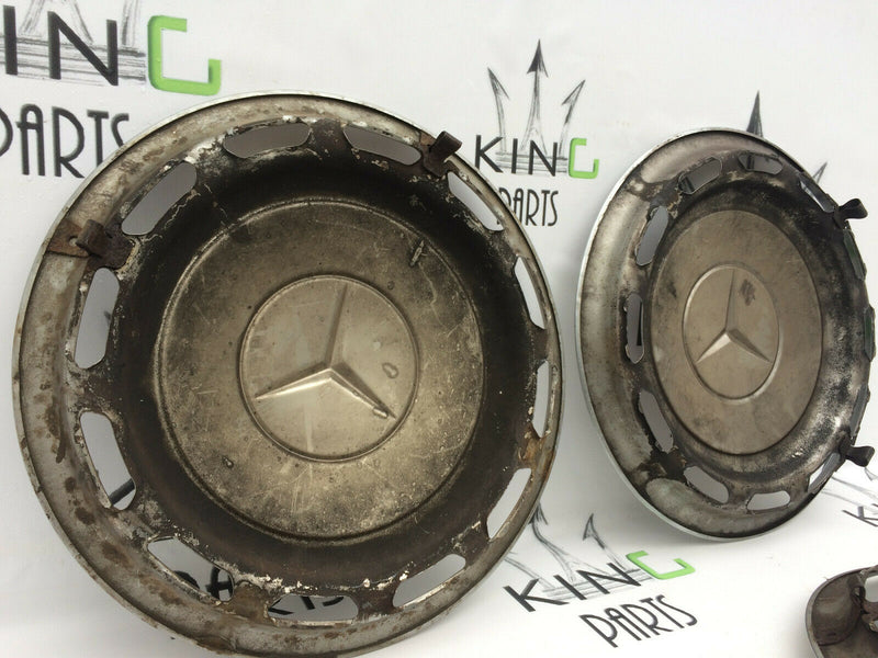 MERCEDES W107 W116 W114 W115 W123- 4x CHROME WHEEL TRIMS CAP COVER GENUINE 14"