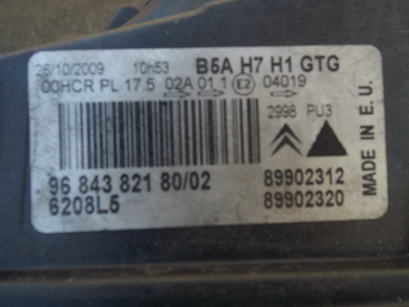CITROEN C4 2004-2010 HEADLAMP HEADLIGHT LEFT PASSENGER SIDE N/S (388) 6208L5