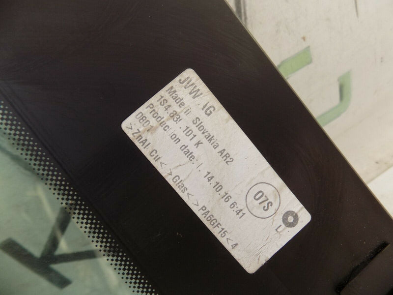 VW UP 2011-ON NEARSIDE LEFT REAR WINDOW GLASS GENUINE 1S4839101