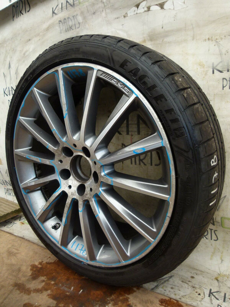 MERCEDES W205 ALLOY WHEEL 19" AMG 7.5JX19H2 ET44 A2054011300 TYRE DAMAGE
