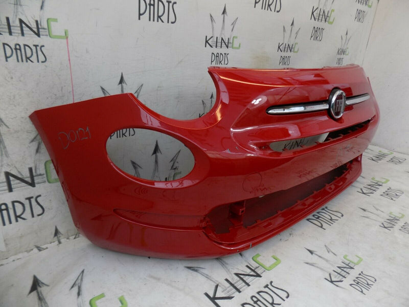 FIAT 500 LOUNGE 2015-ON FACELIFT FRONT BUMPER RED + BADGE OEM 735619491
