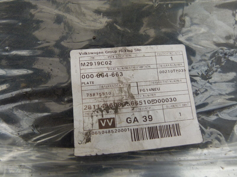 VW SKODA SEAT AUDI INSULATION PLATE ISOLATION TRAY GENUINE 000864663