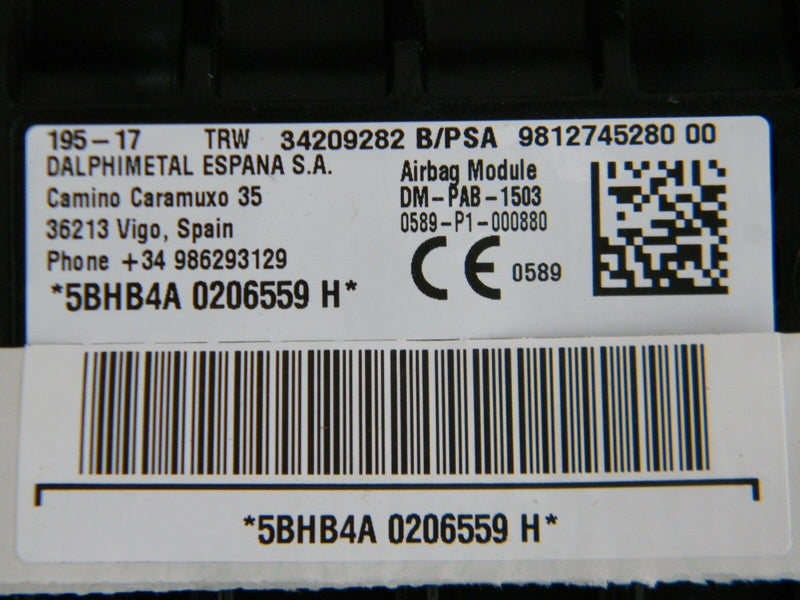 CITROEN C3 MK3 2016 2017 DASHBOARD GENUINE PASSENGER N/S AIRBAG AIR BAG 98127452