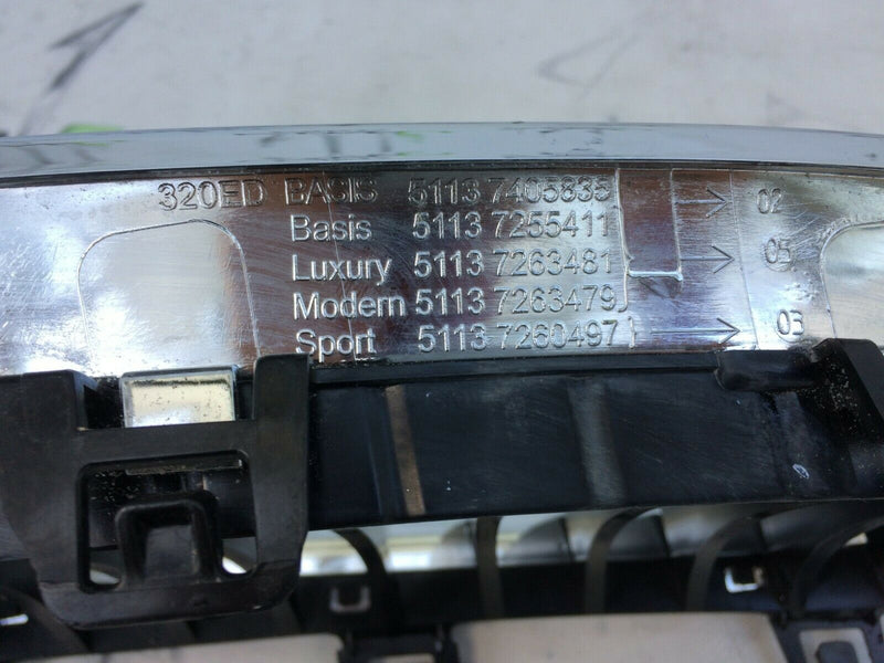 BMW F30 F31 LEFT SIDE FRONT BUMPER UPPER GRILL KIDNEY RADIATOR 7263481 LUXURY