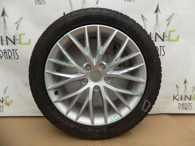 SEAT LEON 17" INCH ALLOY WHEEL 7J X17 ET49 SILVER + TYRE 225/45 5F0601025H