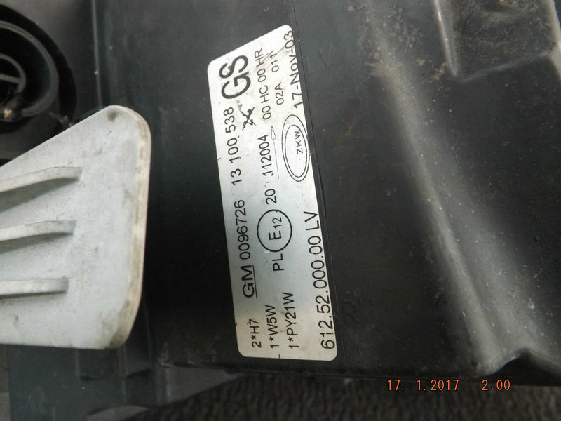 Vauxhall Corsa C 2003-2006 Headlamp Headlight Right Driver Side O/S (797)