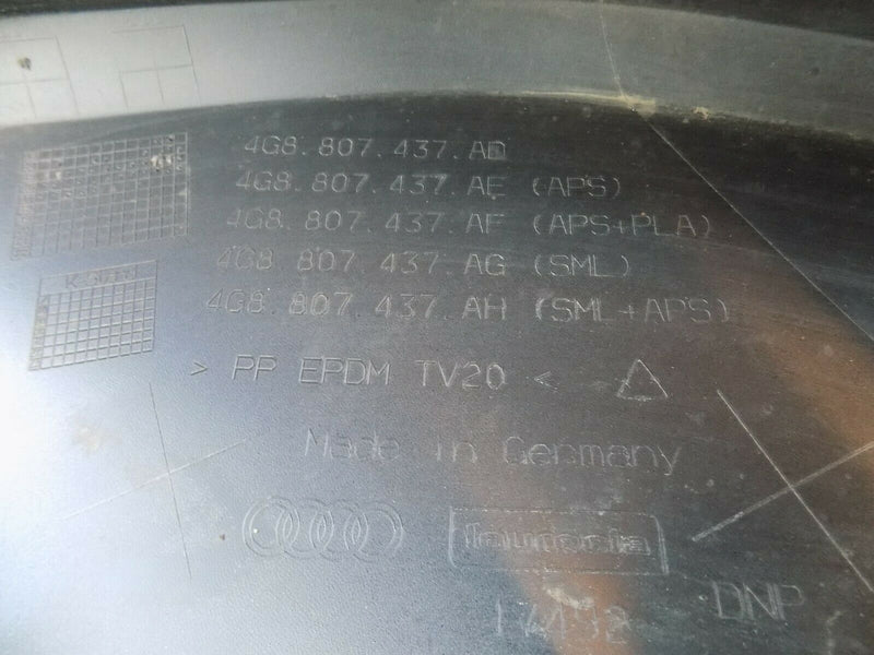 AUDI A7 S LINE 2015-2018 GENUINE FRONT BUMPER IN BLACK PDC PN 4G8807437AD