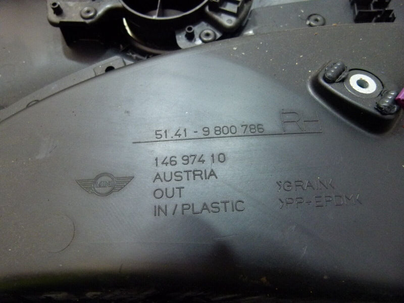 MINI COUNTRYMAN R60 2010-2014 REAR RIGHT DOOR CARD COVER GENUINE 9800786