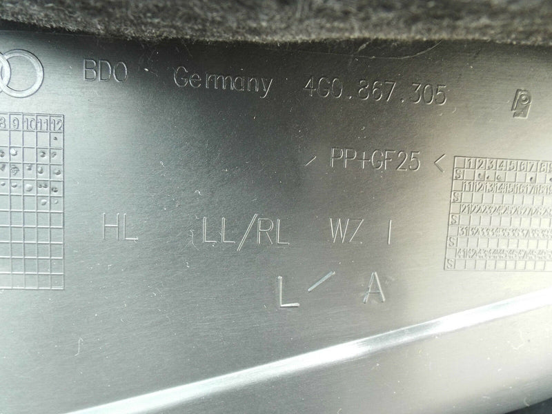 Audi A6 C7 11-14 Saloon Rear Door Card Black Leather Left Passenger Side N/S