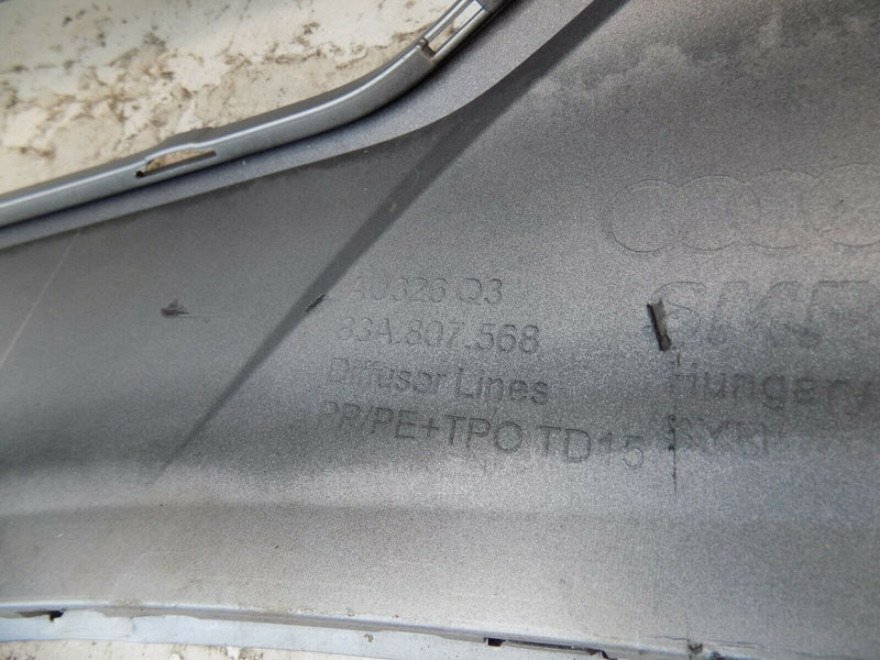 AUDI Q3 S LINE REAR BUMPER SILVER 2018 ONWARDS GENUINE  83A807521A