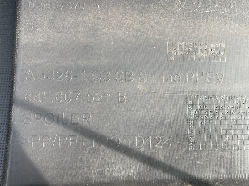 AUDI Q3 S-LINE 2018-ON REAR BUMPER LOWER DIFFUSER GENUINE 83A807521B