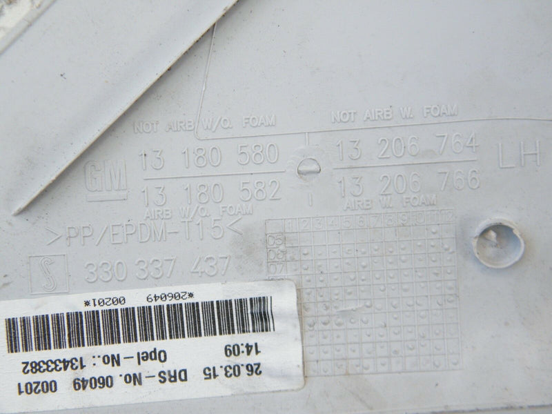 VAUXHALL CORSA D 2006-2014 REAR LEFT C PILLAR UPPER BELT COVER TRIM 13180582