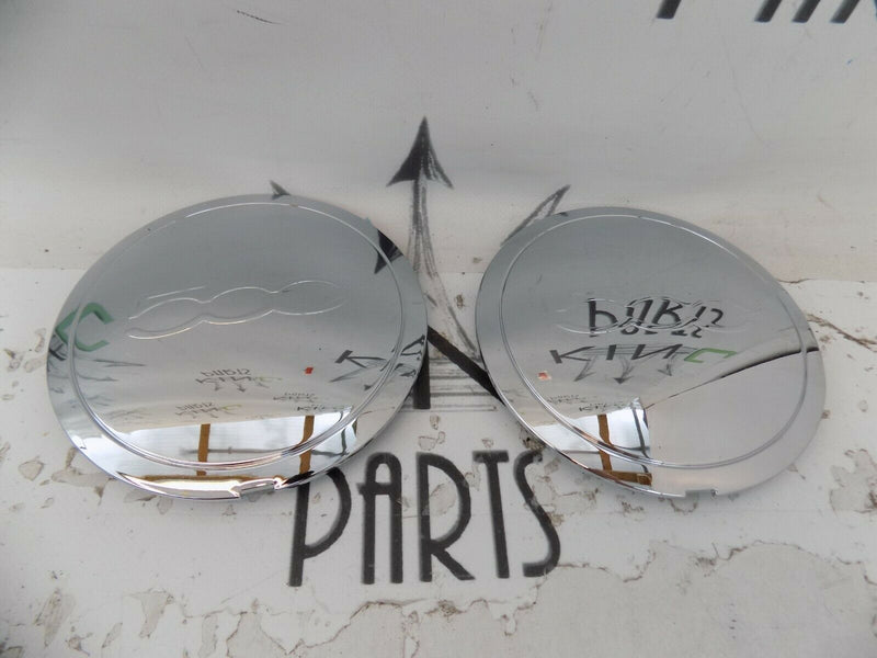 2 X GENUINE FIAT 500 ALLOY WHEEL CENTER CAP COVER CHROME 52057991