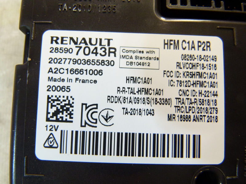 RENAULT CAPTUR 2020-ON CONTROL UNIT ECU 285907043R