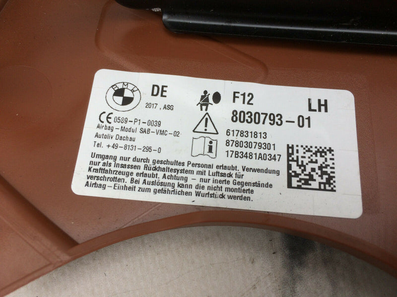 BMW 6 SERIES F12 CABRIO LEFT SEAT AIR BAG SIDE AIRBAG GENUINE 87 8030793-01