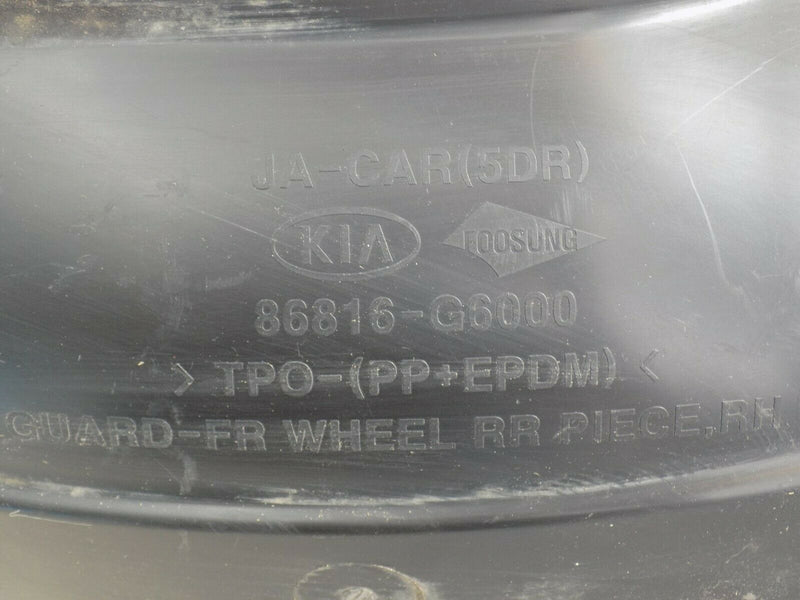 KIA PICANTO 2017+R.FRONT WHEEL ARCH LINER SHIELD GENUINE 86816-G600