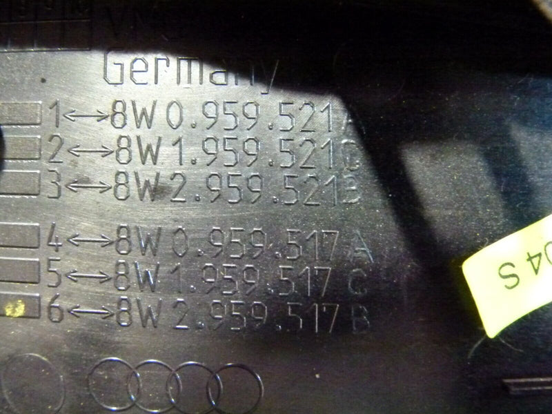 AUDI A4 S4 8W B9 2016-ON FRONT PASSENGER LEFT SIDE HANDLE TRIM 8W0959521