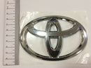 TOYOTA AYGO 2005-2014 REAR CAR EMBLEM BADGE LOGO SILVER CHROME BOOT LID 120x82mm