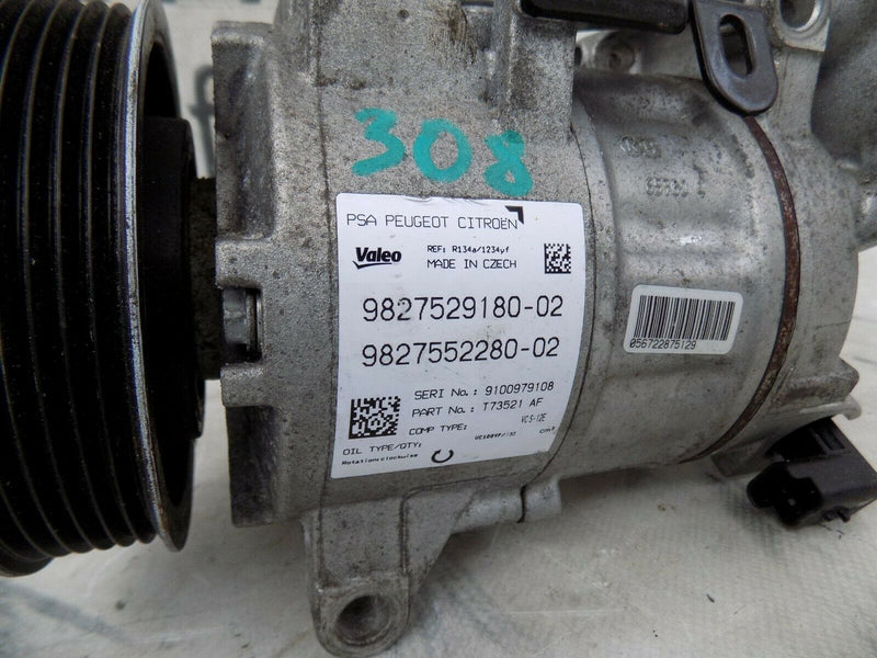 PEUGEOT 308 1.2 VTi  AIR CON PUMP COMPRESSOR AC GENUINE 9827529180, T73521AF