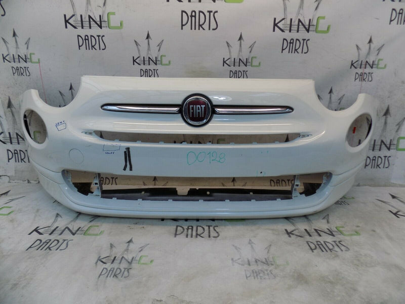 FIAT 500 2015-ON FACELIFT FRONT BUMPER POP WHITE+BADGE GENUINE  735619476