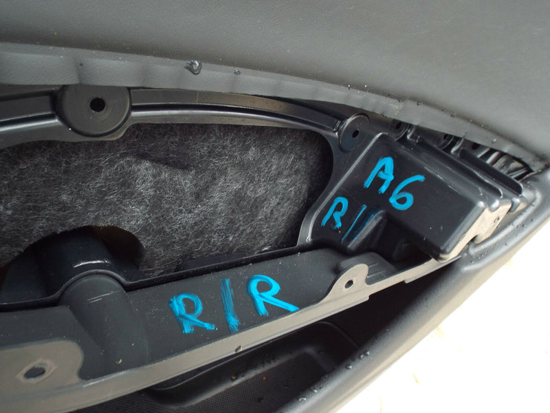 Audi A6 C7 11-14 Saloon Rear Door Card Black Leather Right Driver Side O/S