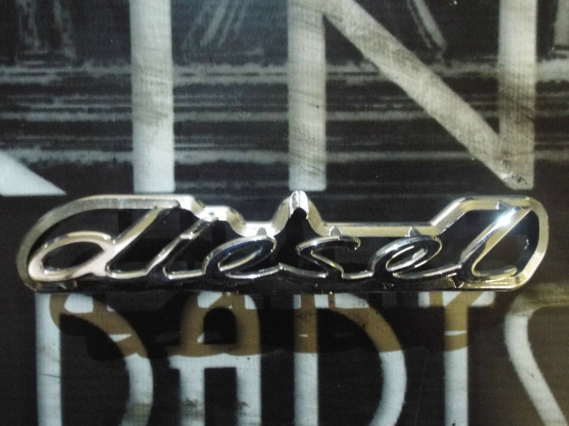 Genuine Porsche "diesel" Script Wing Side Fender Badge Logo Chrome 97055925500