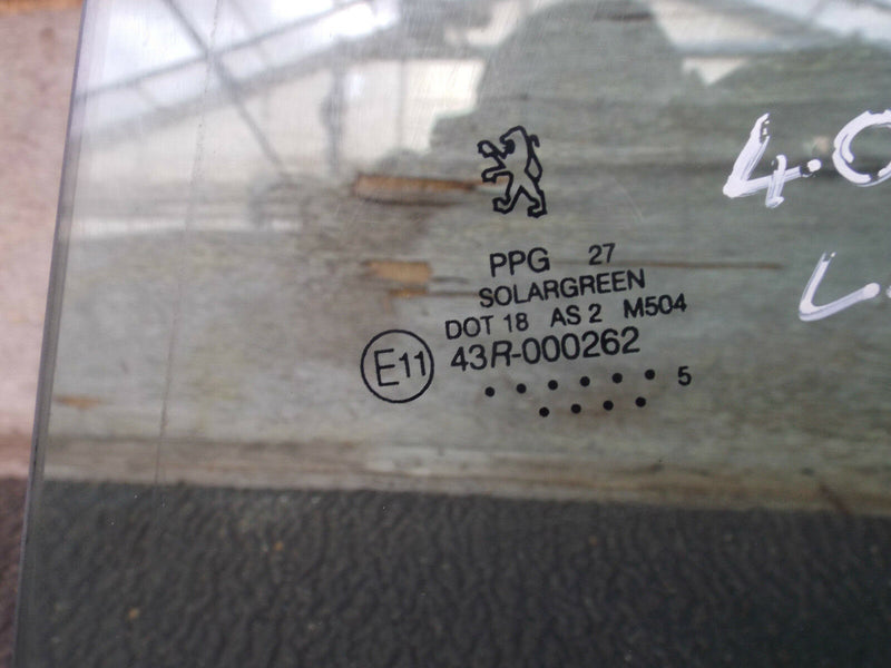 Peugeot 407 Saloon 2004-2011 Left Passenger Side N/S Rear Door Window Glass