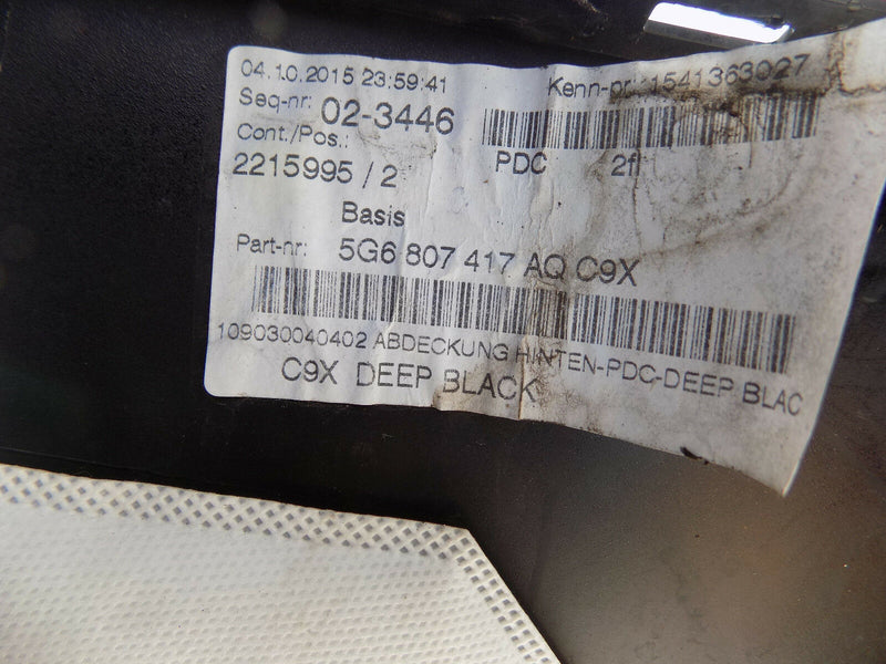 VW GOLF MK7 VII 2013-ON 5G6 REAR BUMPER BLACK GENUINE PDC 5G6807421 (A8676)