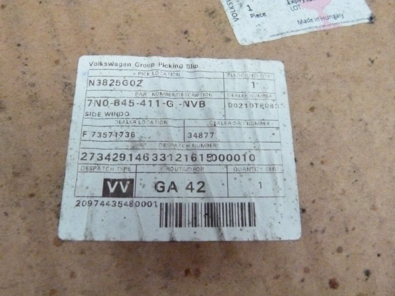 VW SHARAN MK2 2010-15 FRONT LEFT WINDOW TRIANGLE GENUINE 7N0845411