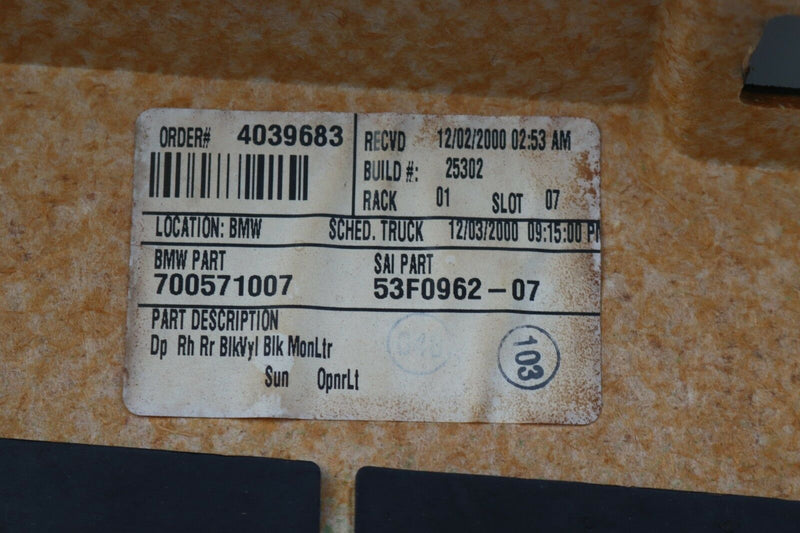 BMW X5 E53 00-06 REAR RIGHT DOOR CARD INNER PANEL LEATHER WOOD EFFECT BLIND