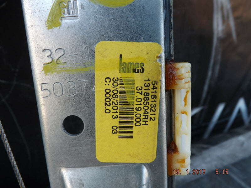 VAUXHALL CORSA D MK3 2006-ON MECHANISM WINDER REGULATOR REAR DOOR RIGHT SIDE OS