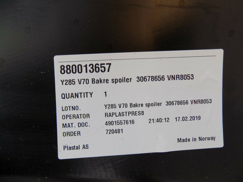 VOLVO V70 2007-2012 REAR SPOILER LOWER SPOILER VALANCE 30678656