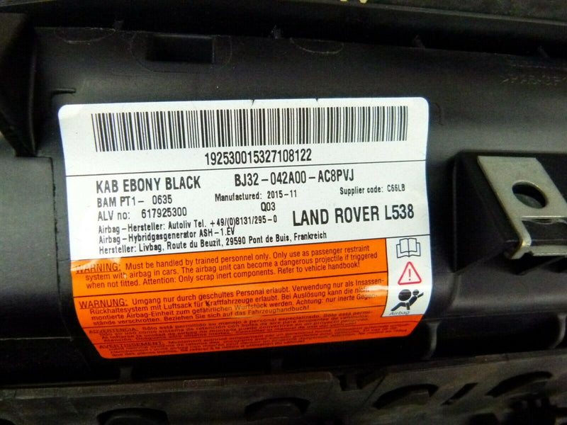 RANGE ROVER EVOQUE L538 2011-18 DASHBOARD SEAT BELT AIRBAG KIT 3x AIRBAGS