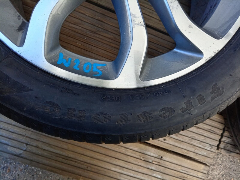 MERCEDES W205 SET OF 17" ALLOY WHEELS WITH TYRES 225/50/17 7J ET42 A2054010200