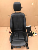 BMW F30 F31 SALOON ESTATE GENUINE FRONT SEAT BLACK LEATHER LEFT SIDE & SEATBELT