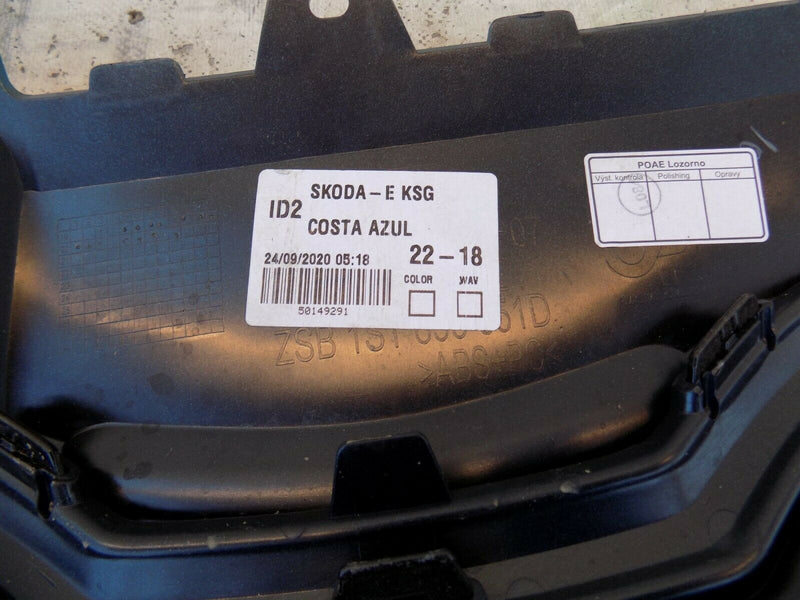 SKODA CITIGO E iV ELECTRIC 2019-UP FRONT BUMPER GRILL GENUINE 1ST853653E BLUE