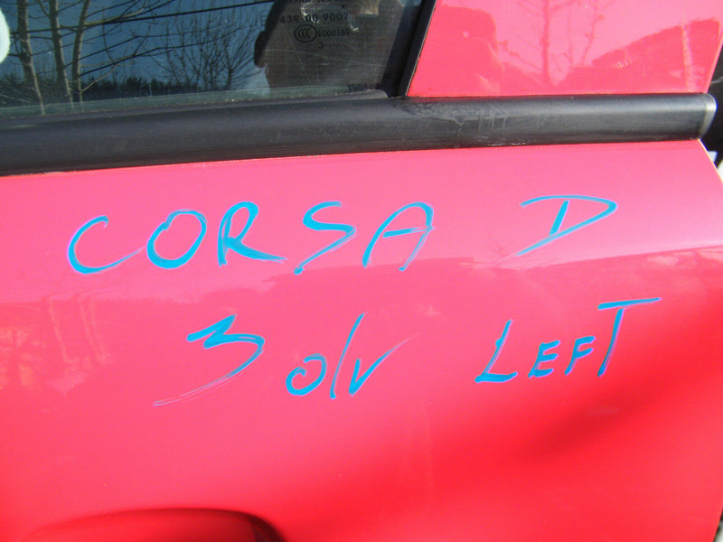 OPEL VAUXHALL CORSA D 3DR 2006-2010 N/S Mirror Complete FRONT DOOR LEFT SIDE