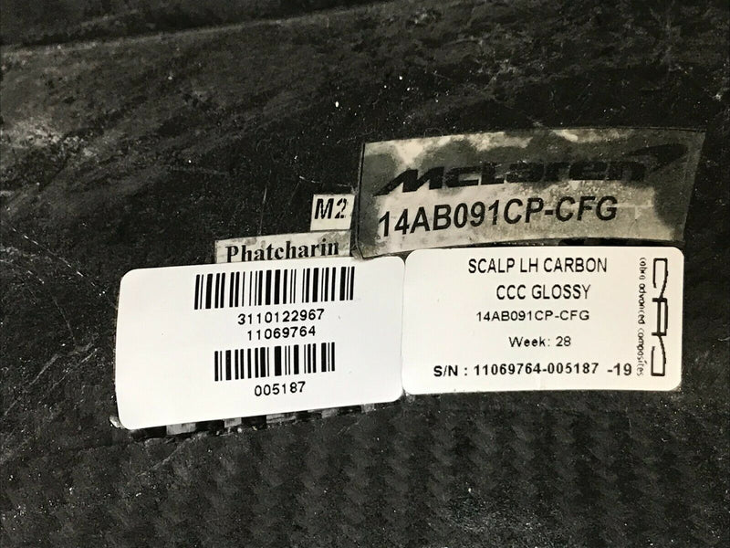 MCLAREN 720S LEFT SIDE MIRROR COVER FULL CARBO GLOSSY *ORIGINAL* 14AB091CP