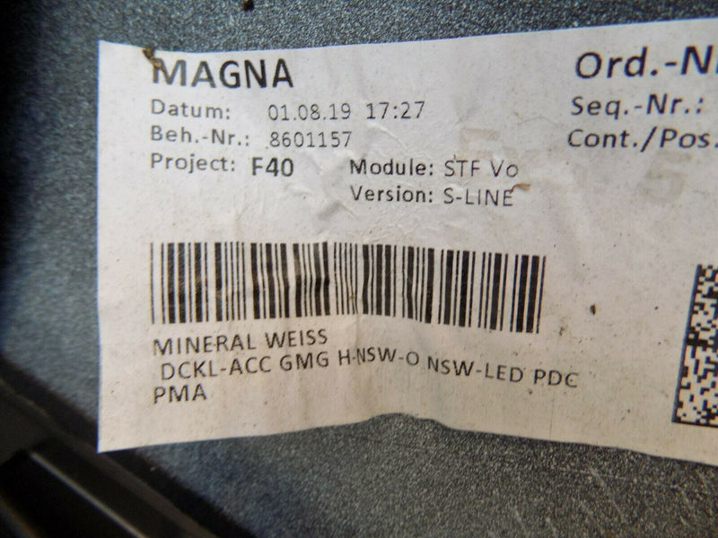 BMW 1 SERIES F40 SE 2019-ON FRONT BUMPER WHITE 6 PDC GRILL 7459708