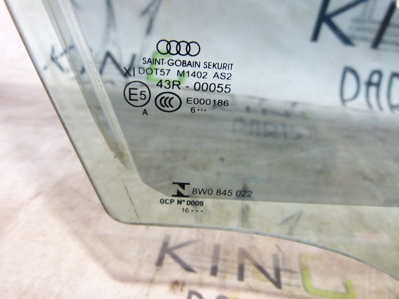 AUDI A4 S4 8W B9 2016-ON SALOON FRONT RIGHT SIDE WINDOW DOOR GLASS 8W5845022