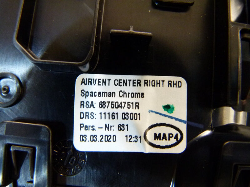 RENAULT CAPTUR 2020-ON CENTRE DASHBOARD RIGHT AIR VENT 687504751R