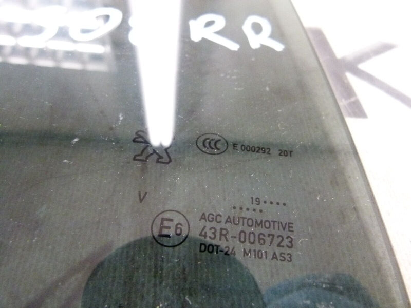 PEUGEOT 308 SW ESTATE 2017-21 TOP REAR RIGHT DRIVER SIDE DOOR WINDOW GLASS